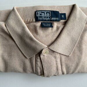 Vintage Ralph Lauren Long Sleeve Polo shirt - Tan - Size Medium